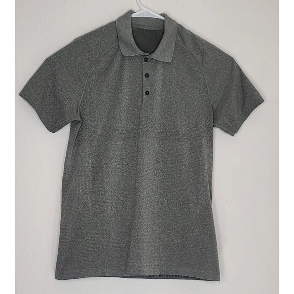 Lululemon Metal Vent Tech Polo Short Sleeve Shirt Gray Size M Mens